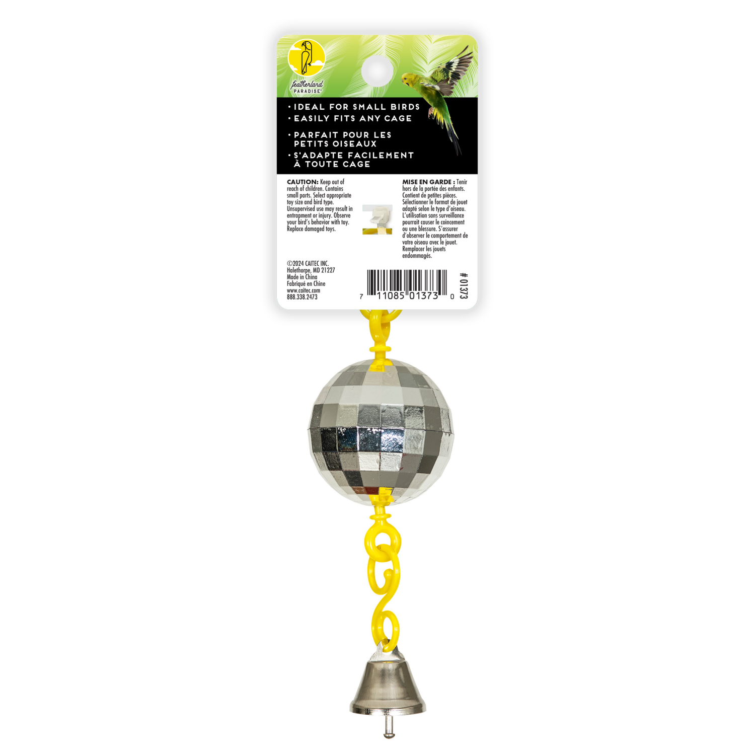 slide 2 of 3, Featherland Paradise Plastic Disco Ball Toy, 1 ct