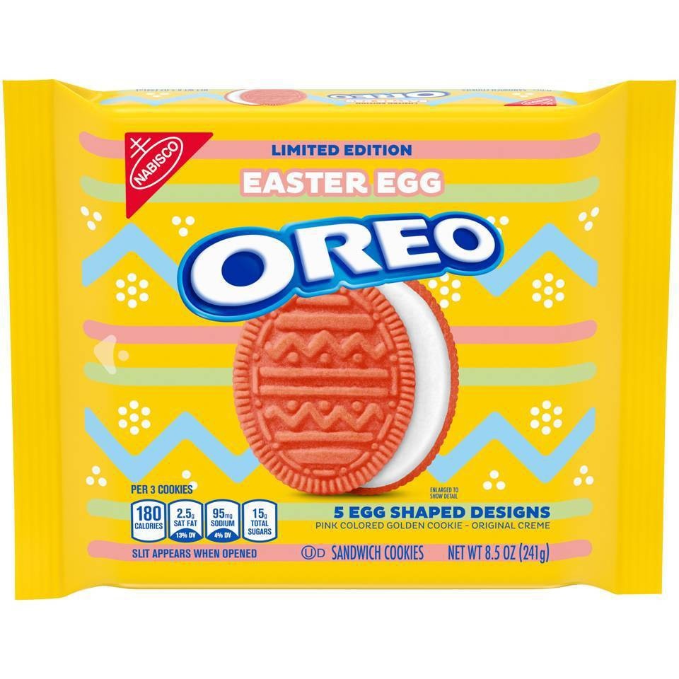 slide 1 of 3, Oreo Limited Edition Easter Egg Shaped Golden Sandwich Cookies, 8.5 oz