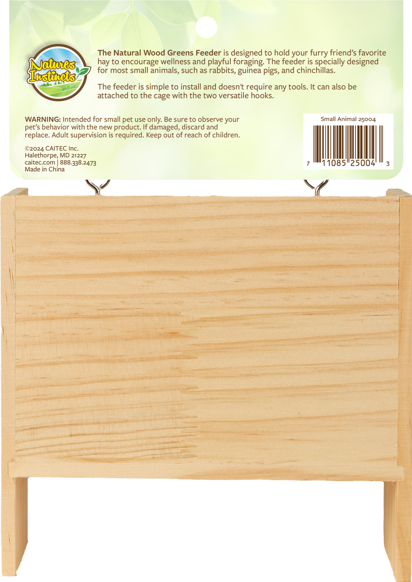 slide 2 of 3, Natures Instincts Natural Wood Greens Feeder, 1 ct