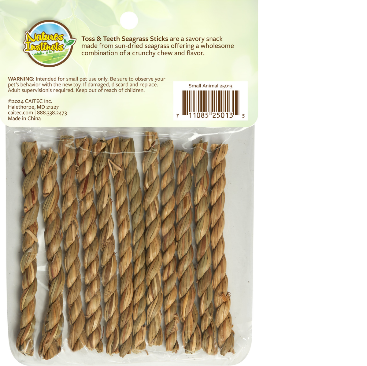 slide 2 of 2, Natures Instincts Toss & Teeth Seagrass Sticks, 1 ct