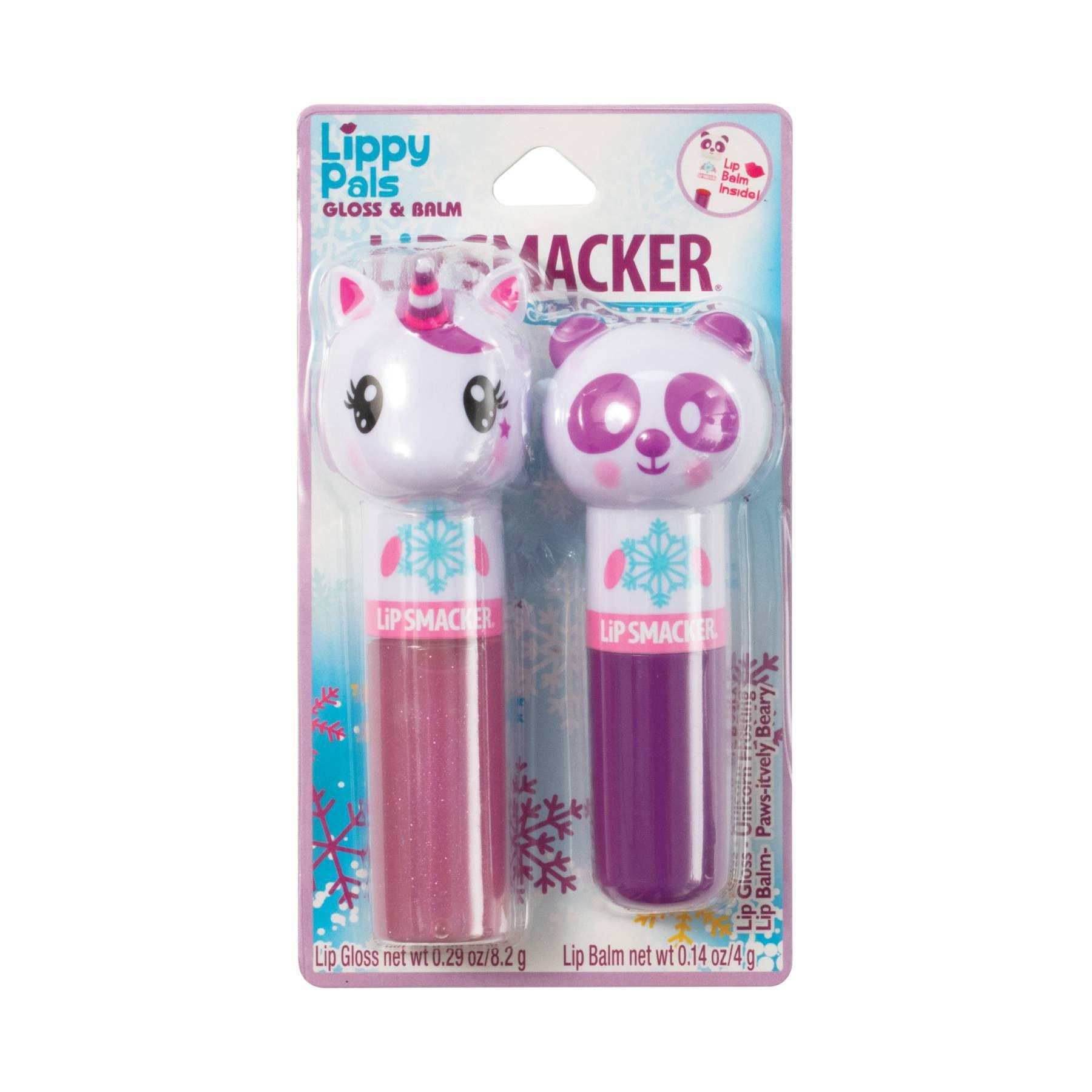 slide 1 of 3, Lip Smacker Lippy Pals Panda Lip Gloss And Balm, 2 ct