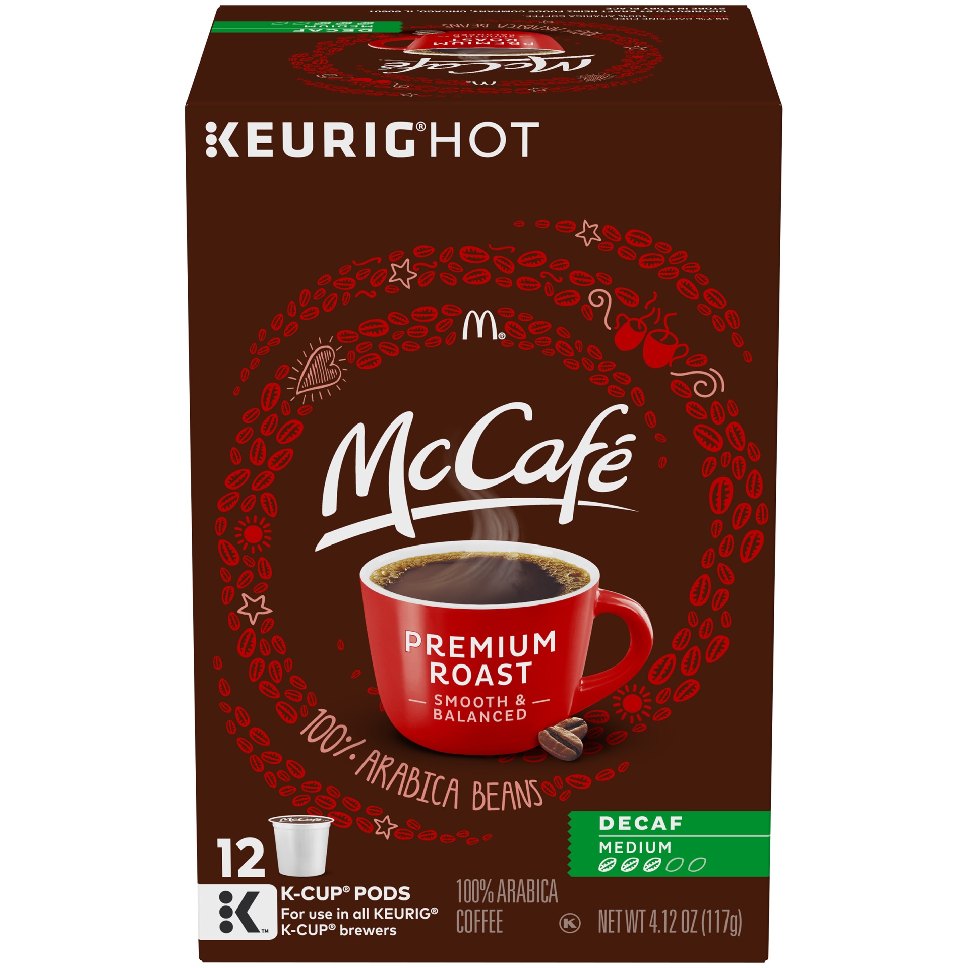 slide 1 of 2, McCafe Premium Roast Decaf Coffee K-Cup Pods, Decaffeinated, 12 ct