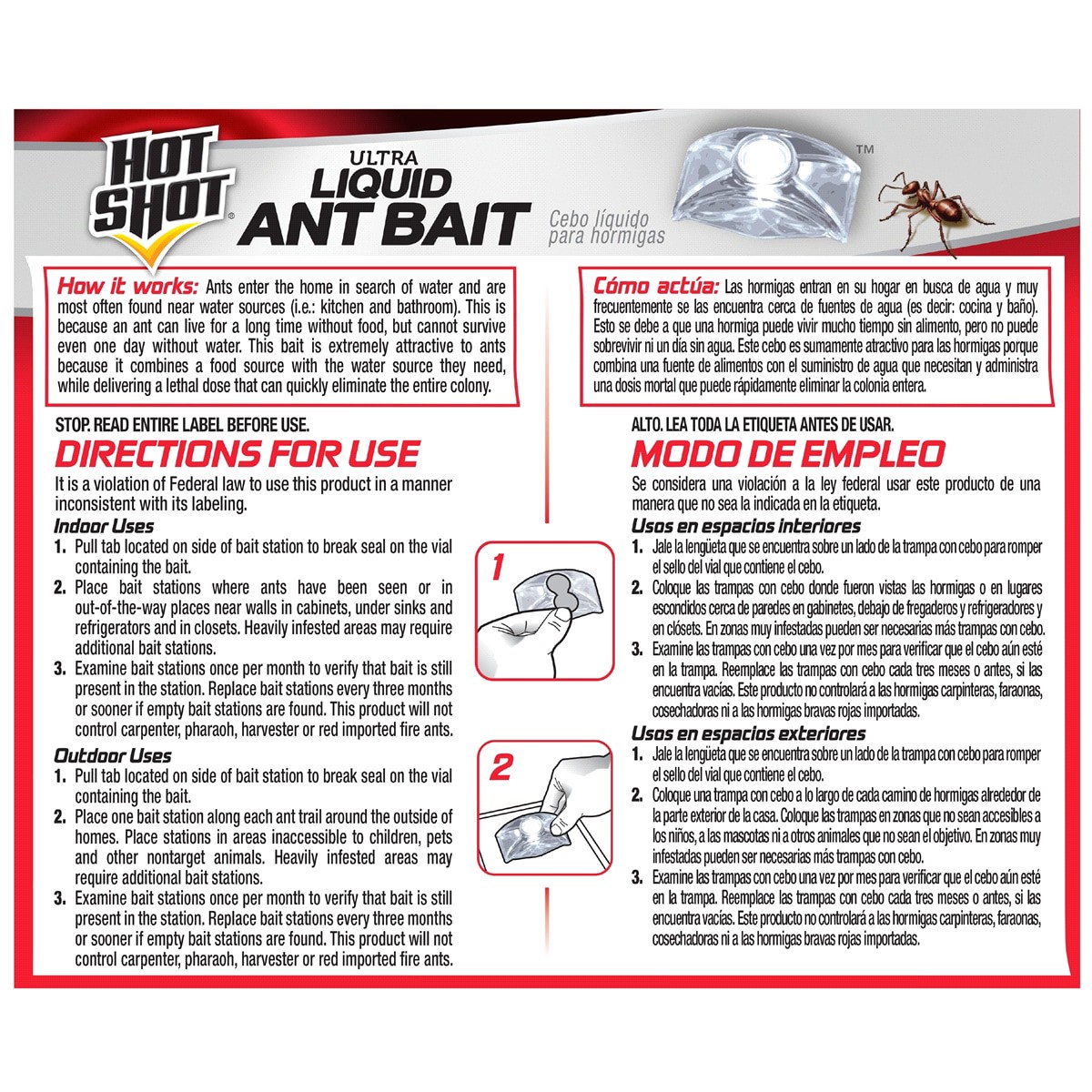 slide 2 of 2, Hot Shot Ultra Liquid Ant Bait 4 - 0.45 fl oz Bait Stations, 4 ct