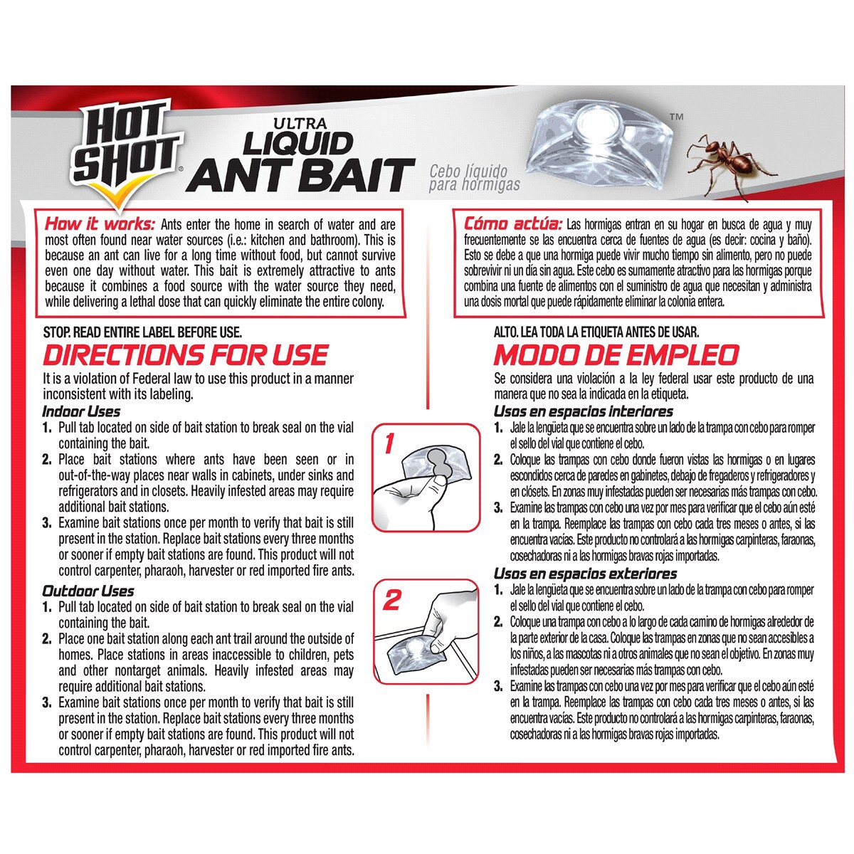 slide 2 of 2, Hot Shot Ultra Liquid Ant Bait 4 - 0.45 fl oz Bait Stations, 4 ct