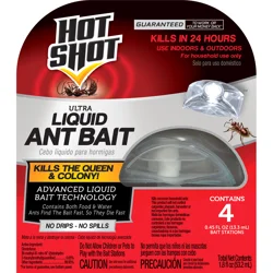 Hot Shot Ultra Liquid Ant Bait 4 - 0.45 fl oz Bait Stations