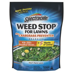 Spectracide Weed Stop For Lawns Plus Crabgrass Preventer Granules.