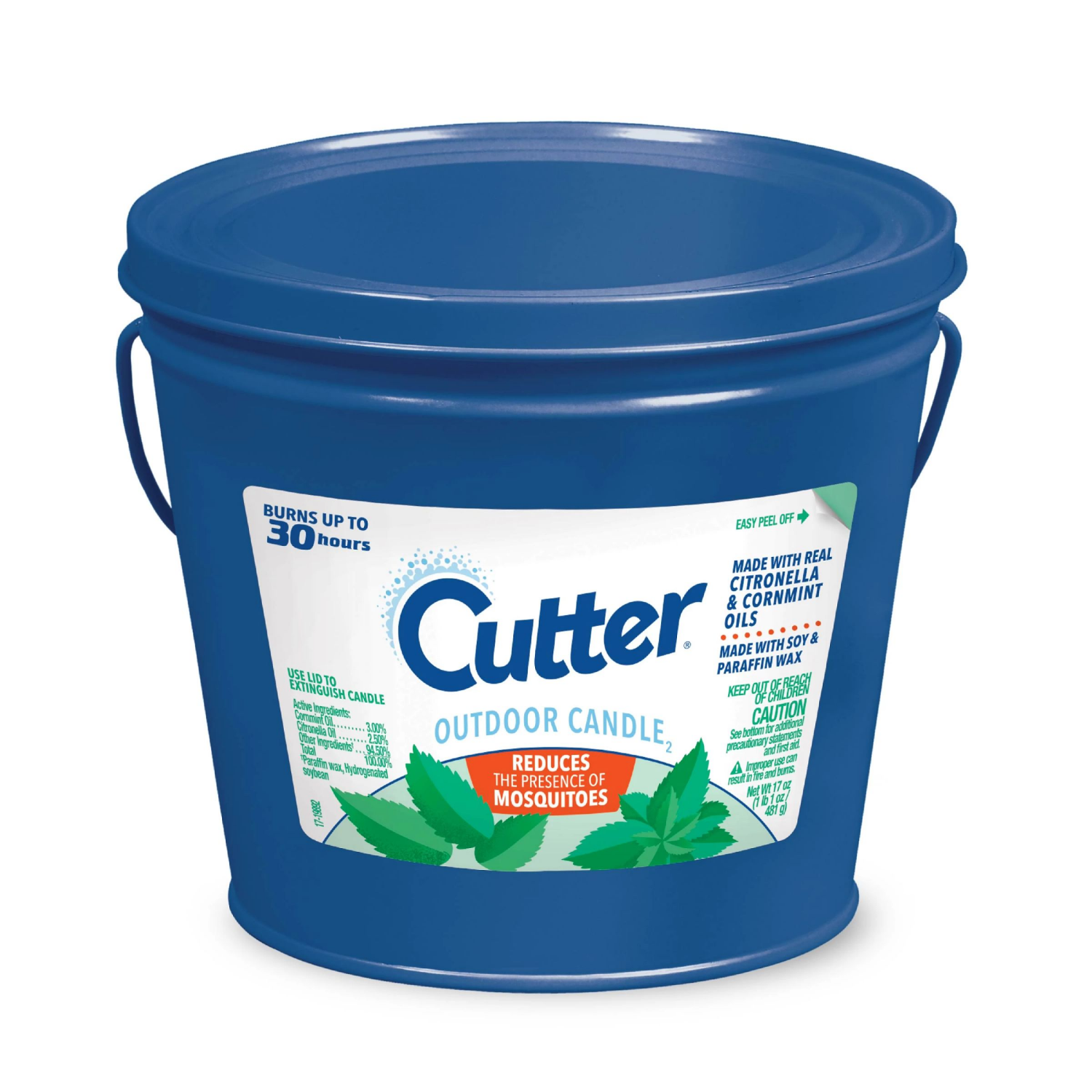 slide 1 of 1, Cutter Citroguard Bucket Candle 30 hr 17 oz, 17 oz