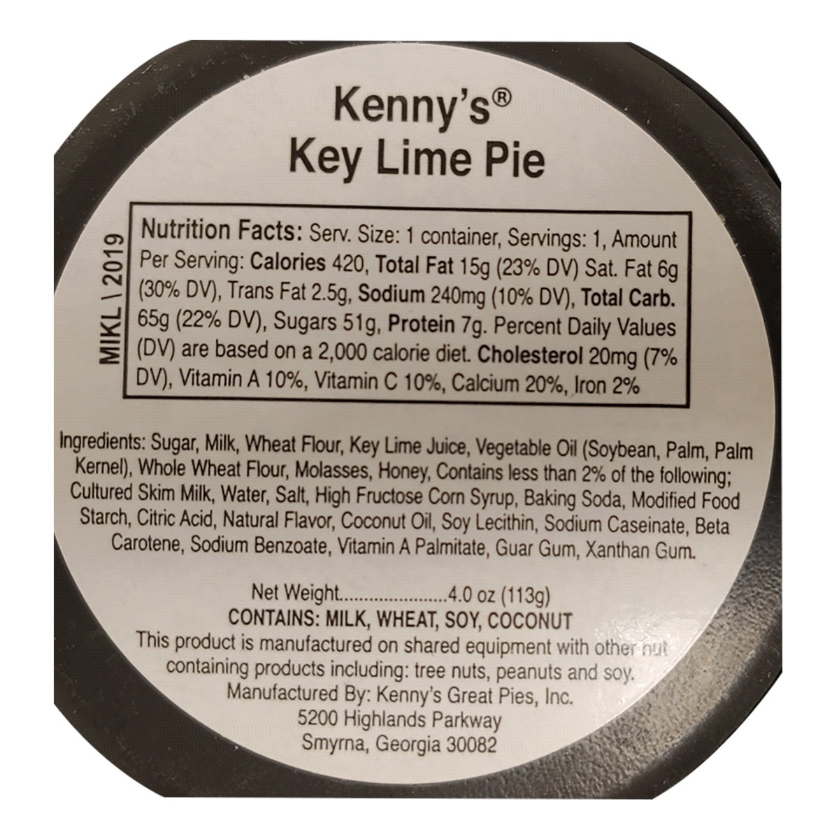 slide 2 of 2, Kenny's Key Lime Pie Minis 4.0 oz, 4 oz