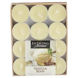 Enticing Aromas Vanilla Bean Scented Tea Light Candles - Cream
