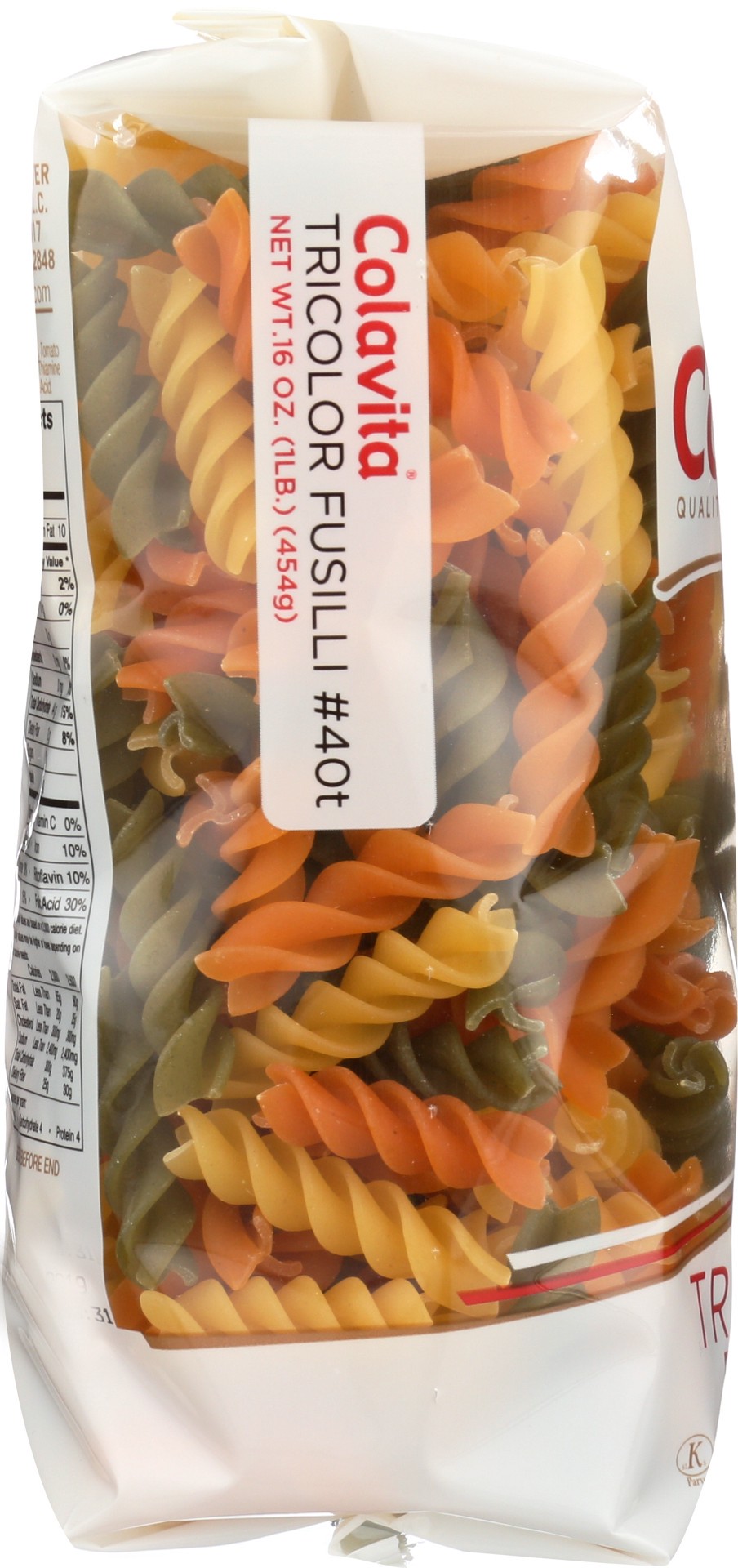 slide 5 of 5, Colavita Tricolor Fusilli Pasta, 1 lb