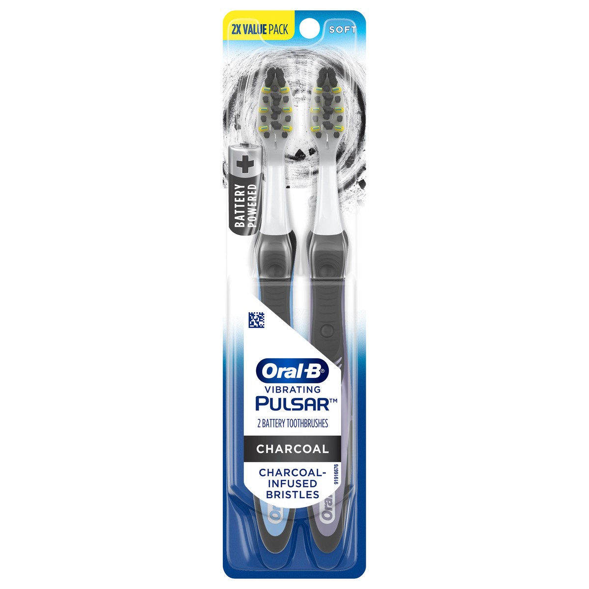 slide 4 of 6, Oral-B Expert Whitening Pulsar Battery Toothbrush with Charcoal Infused Bristles, Soft, 2 count, 2 ct