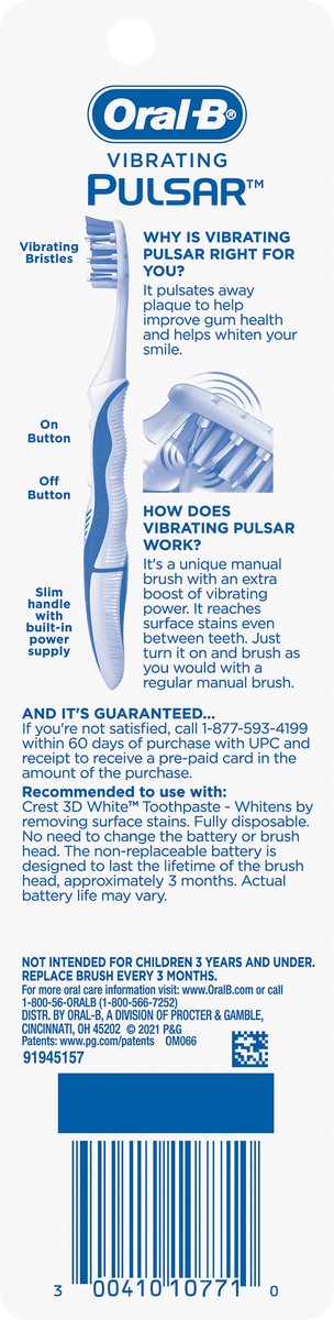 slide 5 of 6, Oral-B Expert Whitening Pulsar Battery Toothbrush with Charcoal Infused Bristles, Soft, 2 count, 2 ct