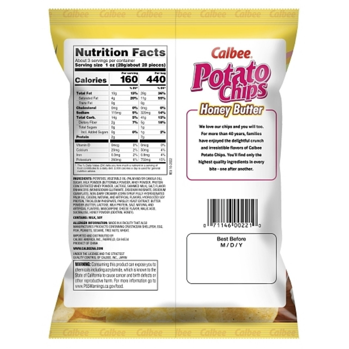 slide 2 of 2, Calbee Honey Butter Potato Chips - 2.8 oz, 2.8 oz