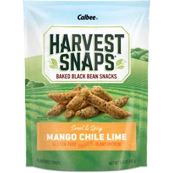 CALBEE Harvest Snaps Baked Black Bean Snacks, Mango Chile Lime, 3 oz