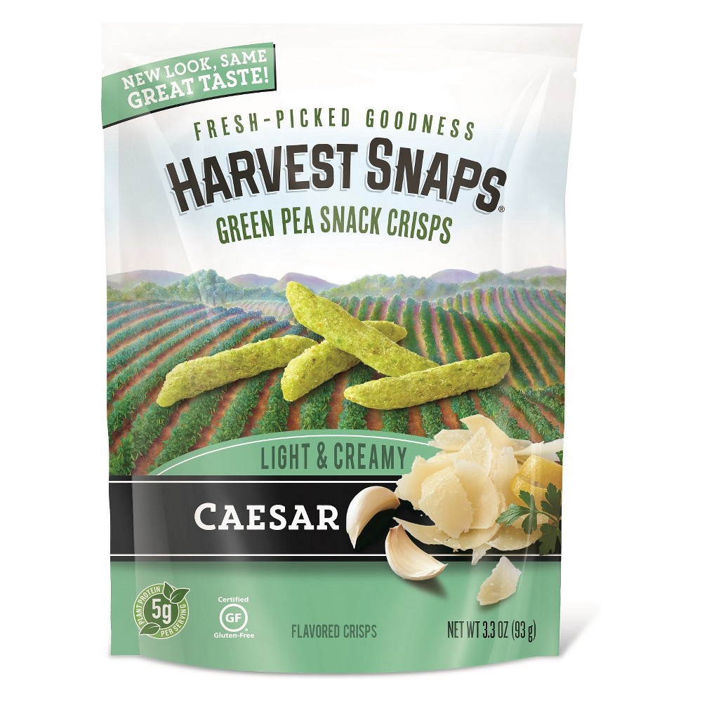 slide 2 of 3, Harvest Snaps Caesar Green Pea Crisps, 3.3 oz