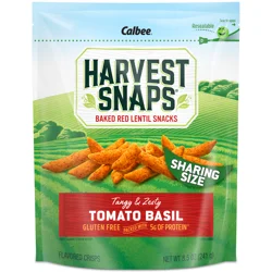 Harvest Snaps Tomato Basil Baked Red Lentil Snacks Sharing Size 8.5 oz