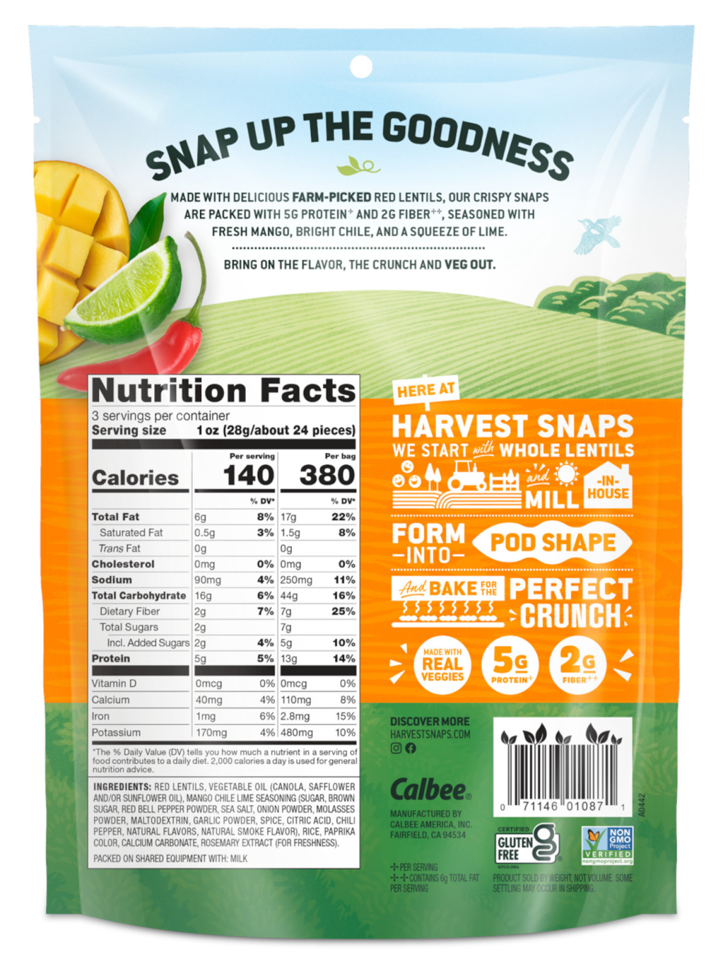 slide 2 of 2, Calbee Harvest Snaps Chili Lime, 3.3 oz