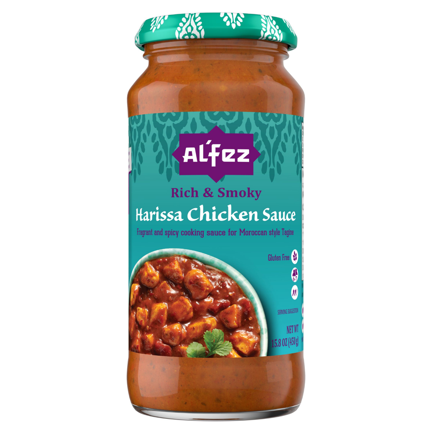 slide 1 of 2, Al'Fez Rich & Smoky Harissa Chicken Sauce 15.8 oz, 15.8 oz