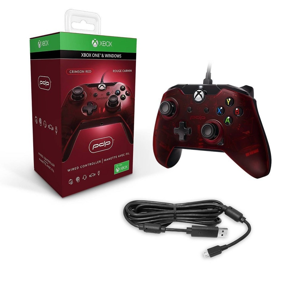 slide 2 of 5, PDP Wired Controller for Xbox One - Crimson Red, 1 ct