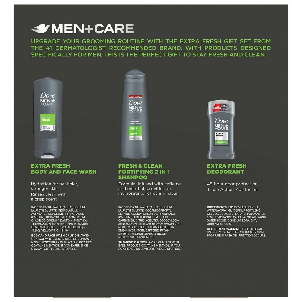 slide 2 of 6, Dove Men + Care Fresh Bath And Body Set, 3 ct