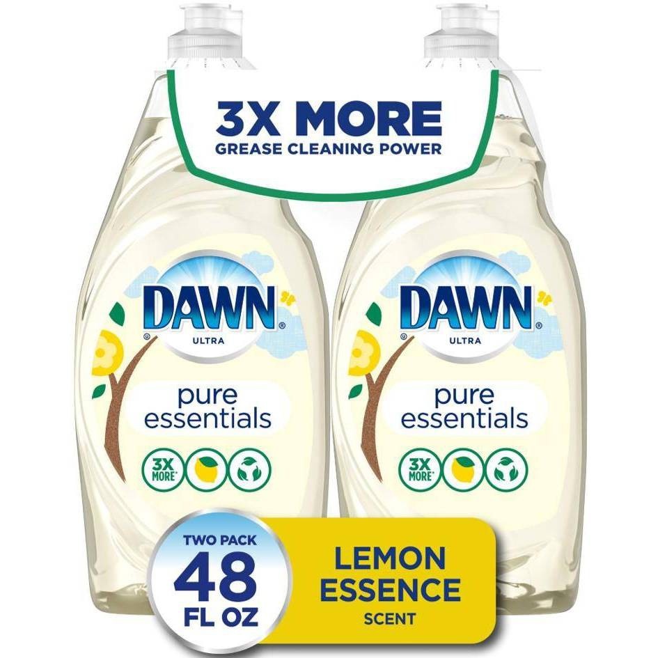 slide 1 of 5, Dawn Ultra Pure Essentials Dish Washing Liquid Dish Soap - Lemon Essence Scent - 48 fl oz/2ct, 48 fl oz, 2 ct
