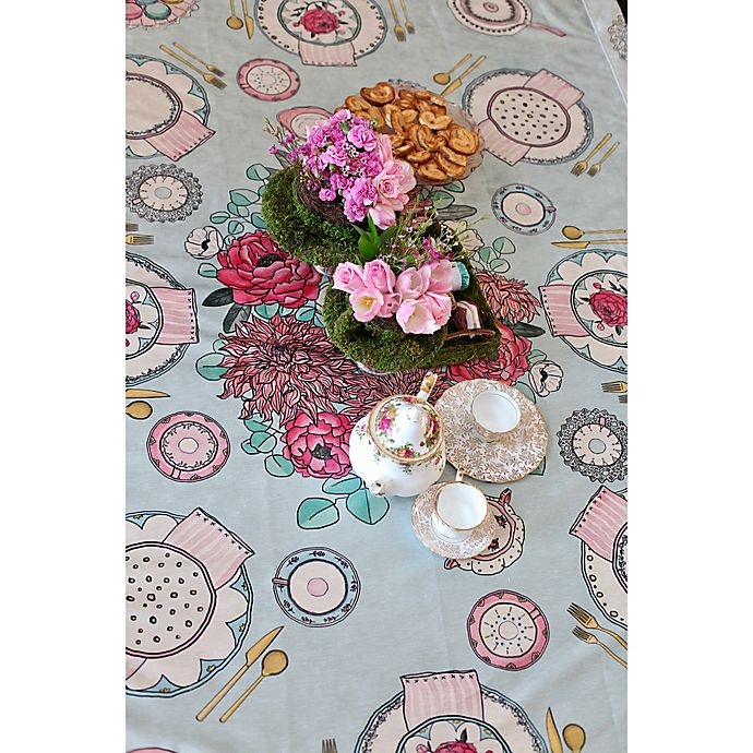 slide 6 of 8, Tinseltot Tea Party Rug Topper - Mint, 4 ft x 6 ft