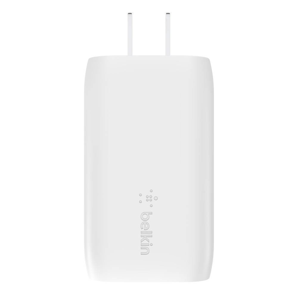 slide 2 of 5, Belkin 2-Port 18W USB-C & 12W USB-A Wall Charger, Lightning to USB-C Cable - White, 4 in