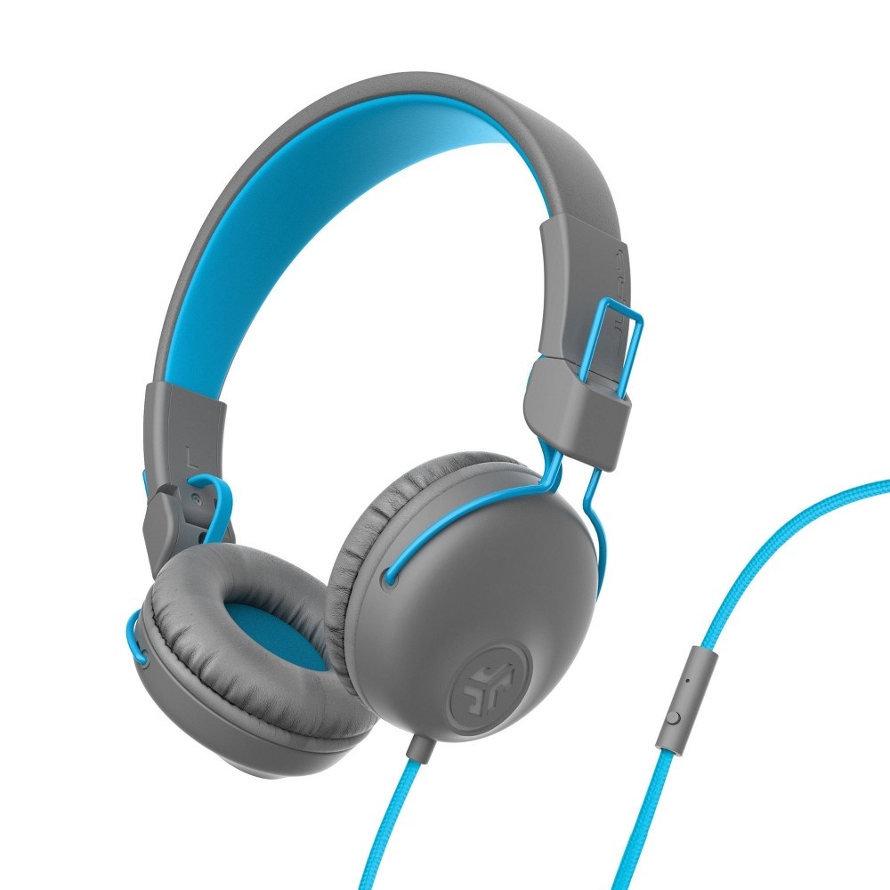 slide 3 of 4, JLab Studio Wired On-Ear Headphones - Gray/Blue, 1 ct
