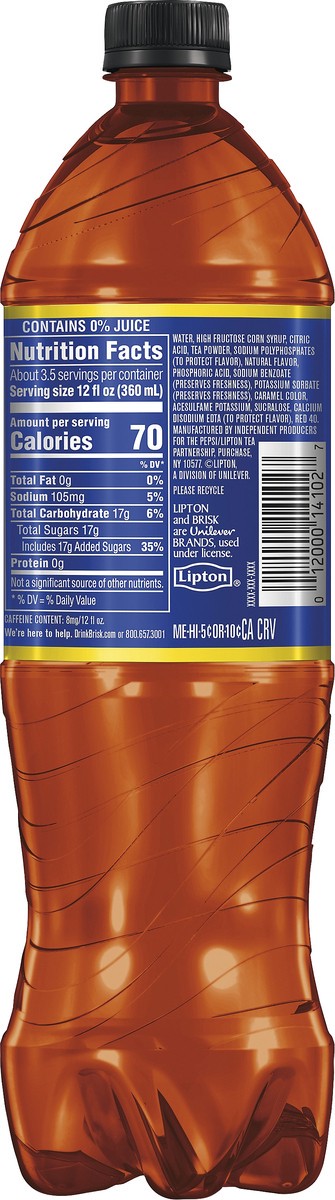 slide 5 of 5, Brisk Lipton Brisk Tea - 1.25 liter, 1.25 liter