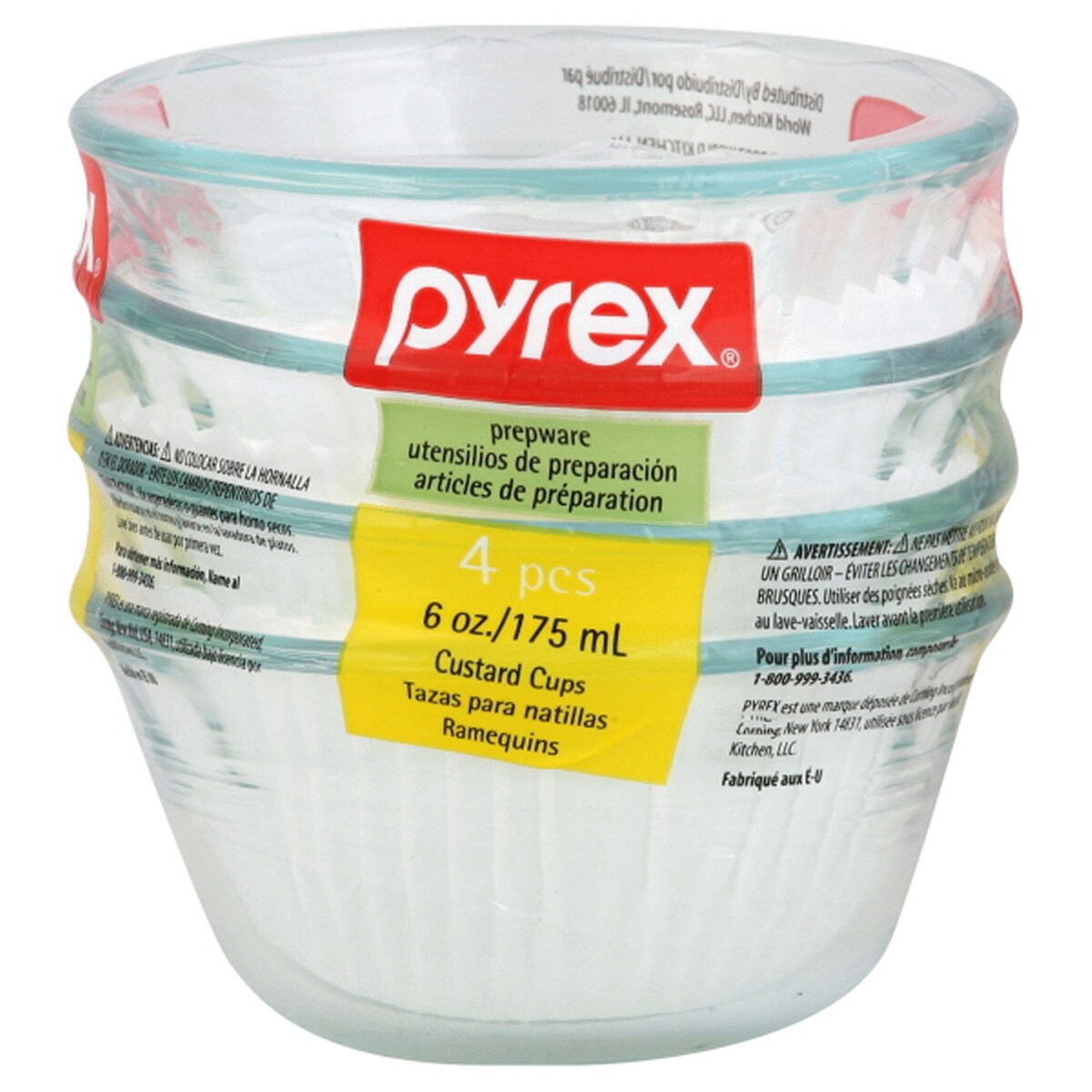 slide 1 of 1, Pyrex Original Custard Cups 6Oz, 4 ct