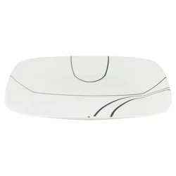 Corelle Square Simple Lines Dinner Plate - White/Black