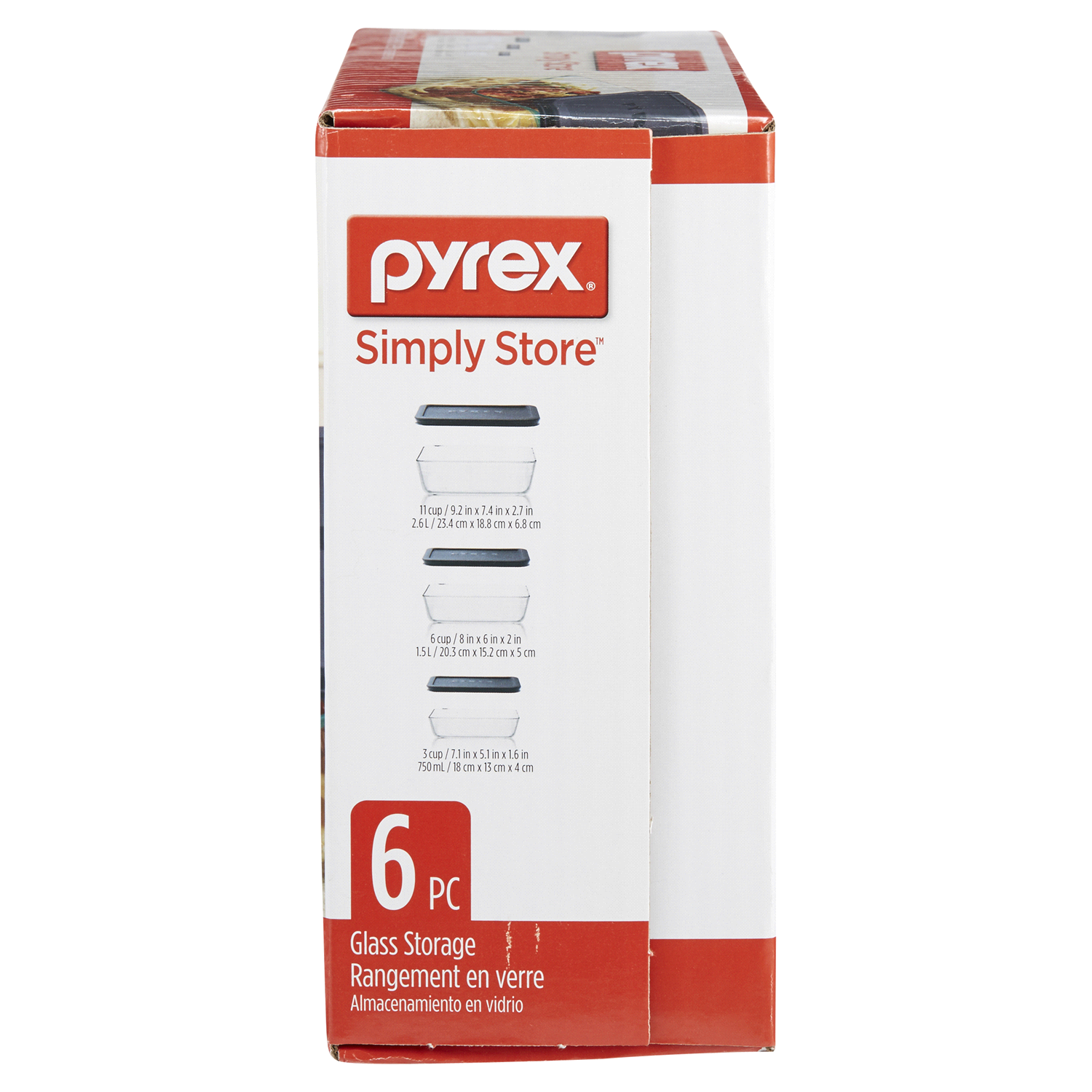 slide 2 of 8, Pyrex Simply Store Rectangular Set, 6 ct