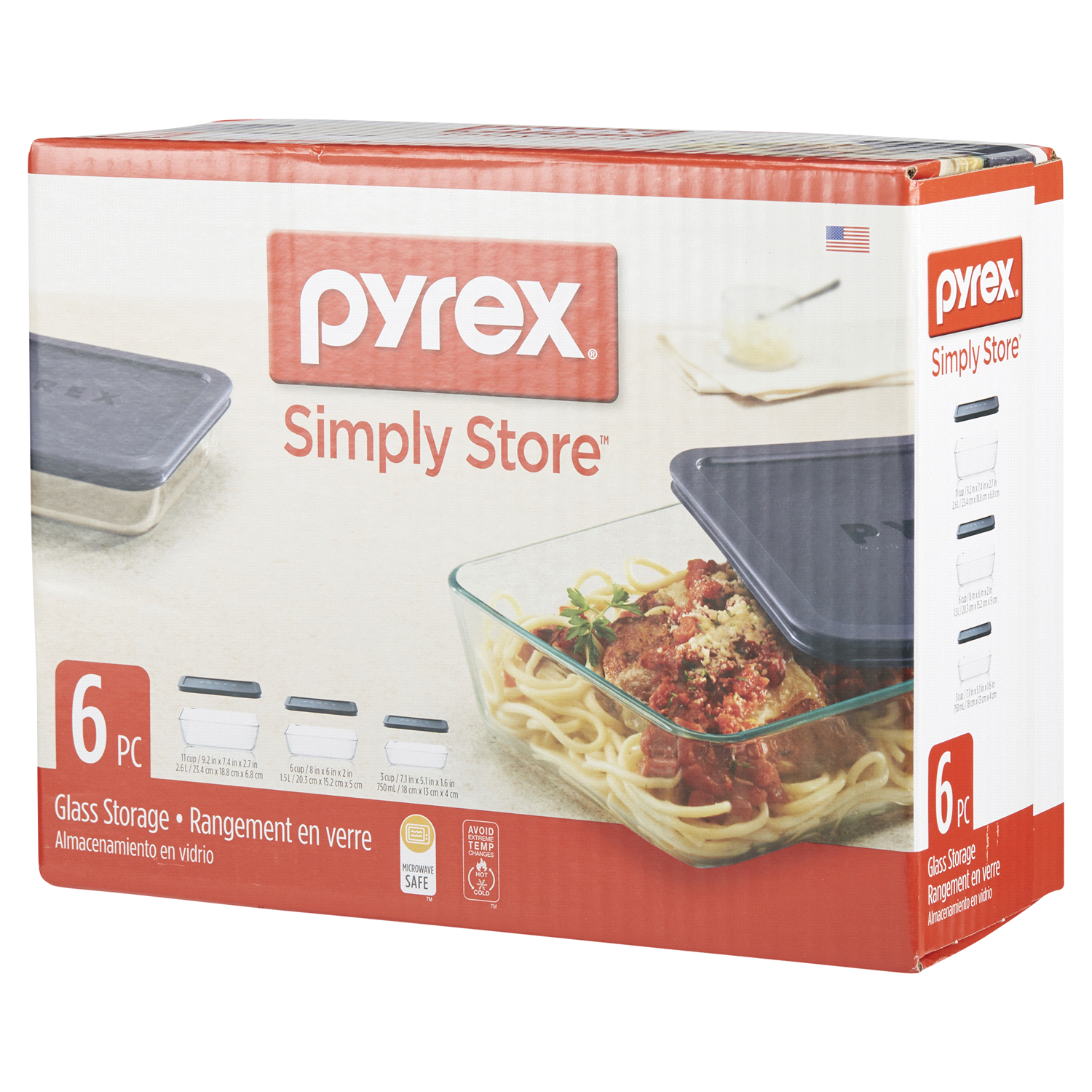 slide 7 of 8, Pyrex Simply Store Rectangular Set, 6 ct