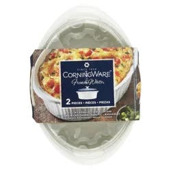 CorningWare 1 Round Casserole with Glass Cover - French White