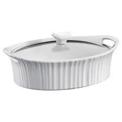 CorningWare French White Oval Entree Baker with Glass Cover