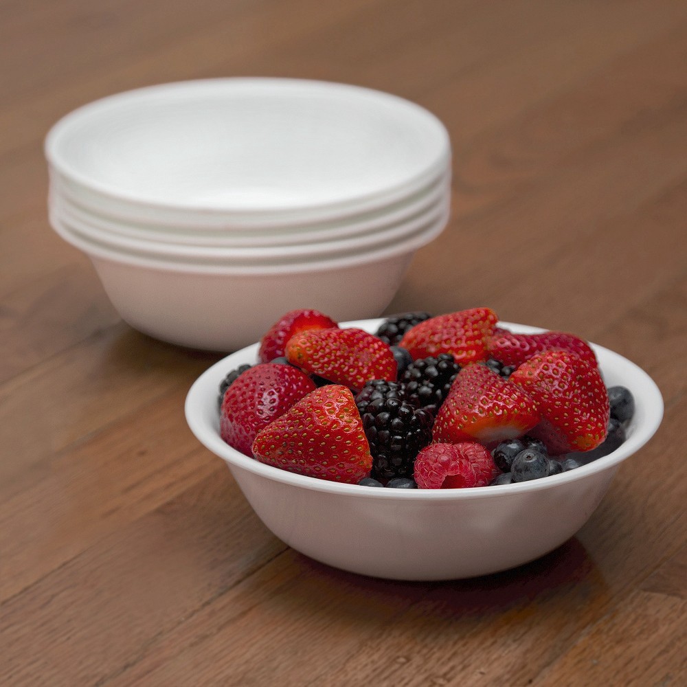 slide 2 of 2, Corelle Livingware Winter Frost Vitrelle Cereal Bowls White, 18 oz