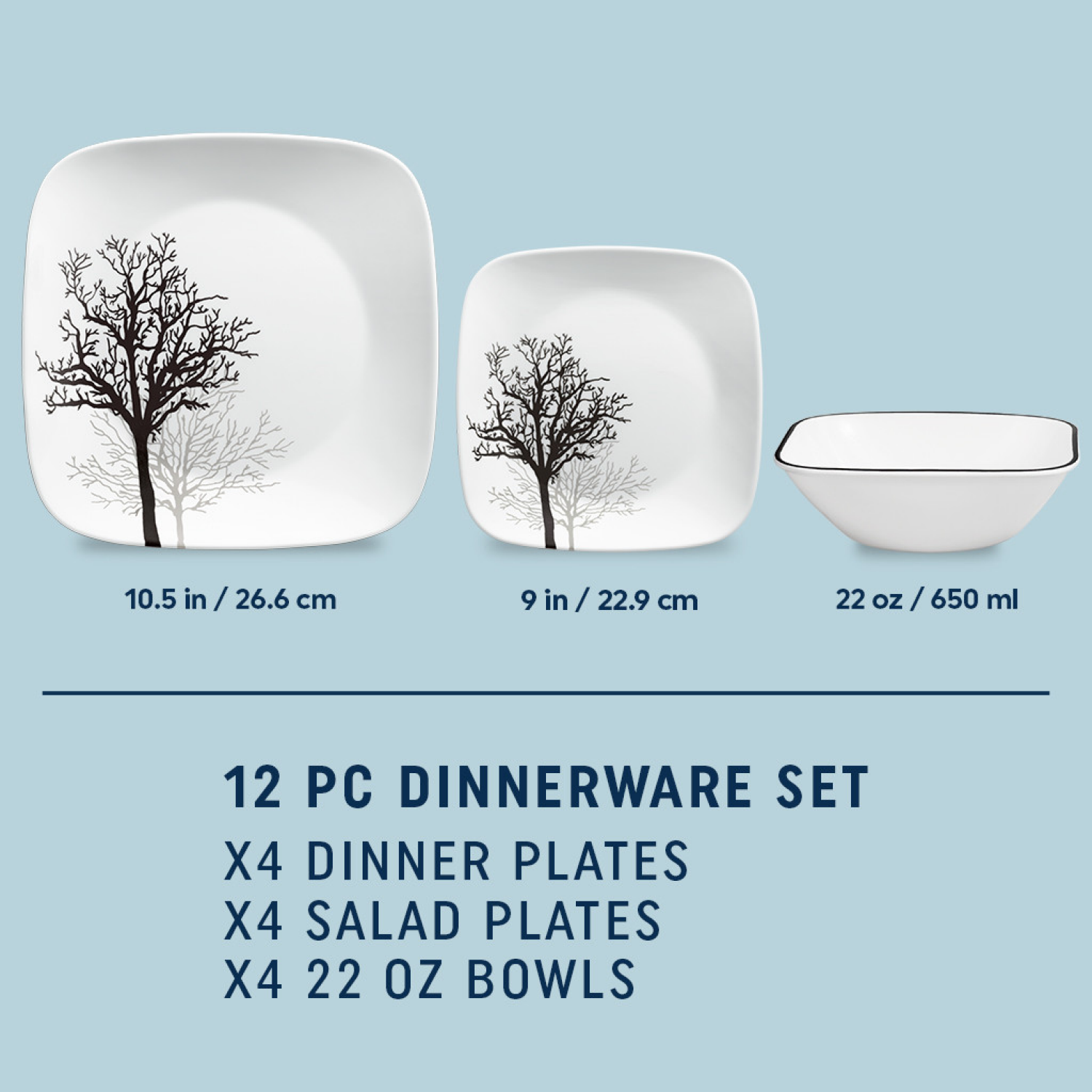 slide 3 of 4, Corelle Timber Shadows Set, 12 ct