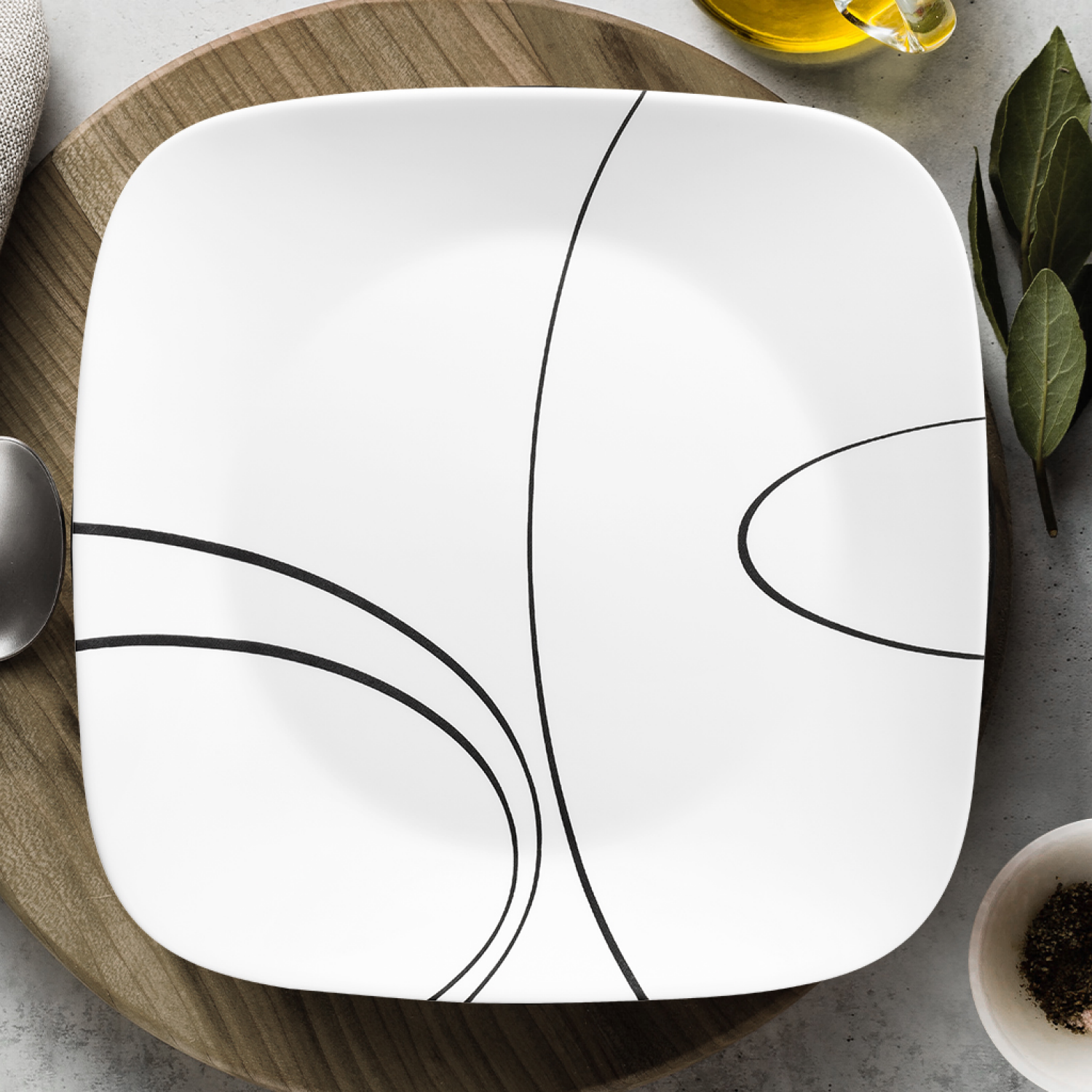 slide 4 of 4, Corelle Simple Lines 12-pcDinnerware Set, Service for 4, 1 ct