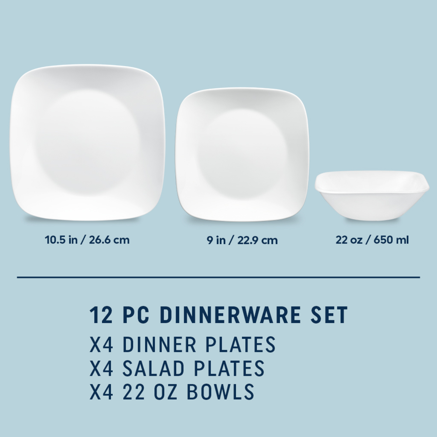 slide 4 of 4, Corelle Pure White Dinnerware Set, 1 ct