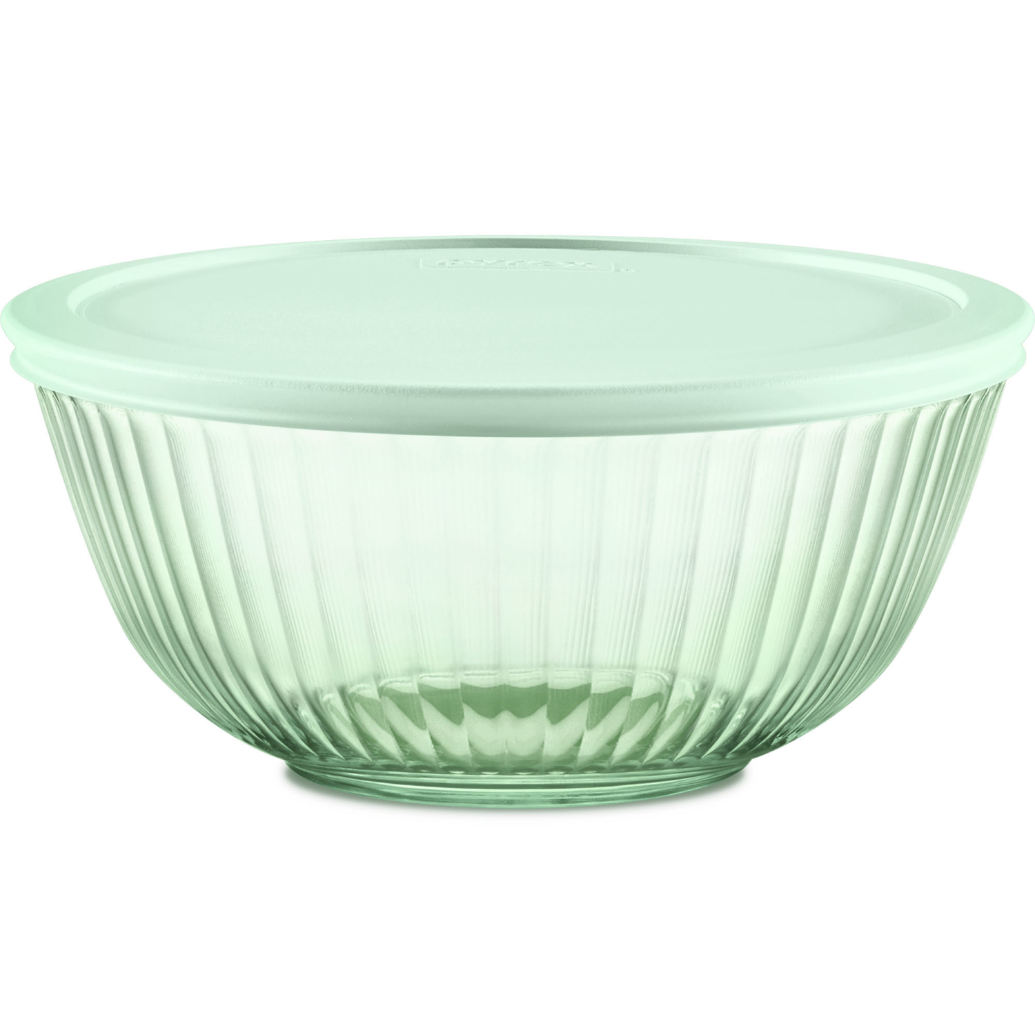 slide 1 of 1, Pyrex Colors Sculpted/Tinted Dreams 2.3qtMixing Bowl with Green Plastic Cover, 1 ct
