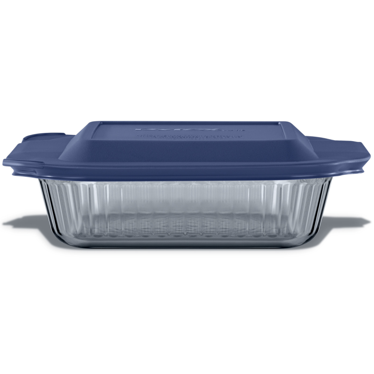 slide 1 of 1, Pyrex Glass 3 qt Baker - Blue Lid, 1 ct