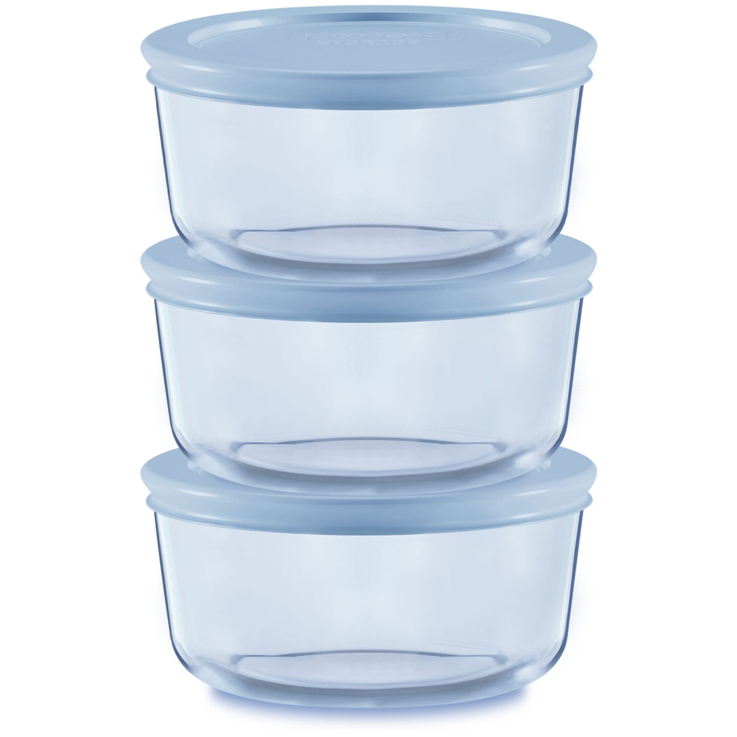 slide 1 of 1, Pyrex 6pc 16oz Round Glass Open Baking Dishes Blue, 6 ct; 16 oz