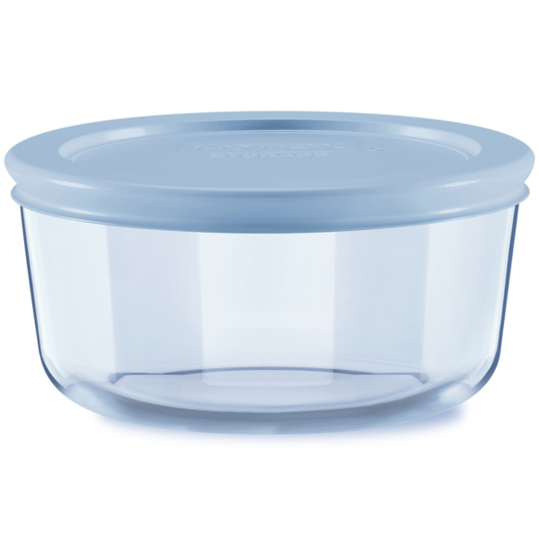 slide 4 of 5, Pyrex Simply Store Blue Tinted 2 Cup Round Bowl with Plastic Cover, 1 ct