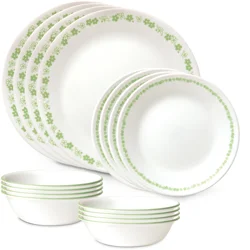 Corelle Vitrelle Classic Spring Blossom Green 16-piece Dinnerware Set