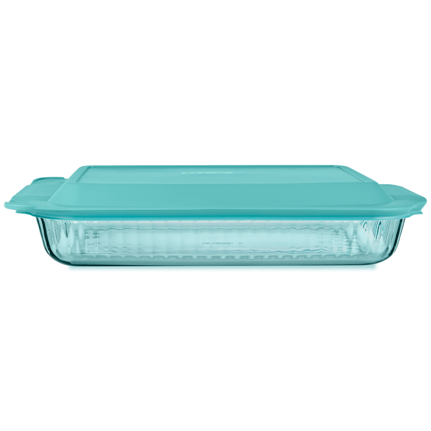 slide 1 of 1, Pyrex 9X13 3 quart Oblong with lid Aqua, 3 qt