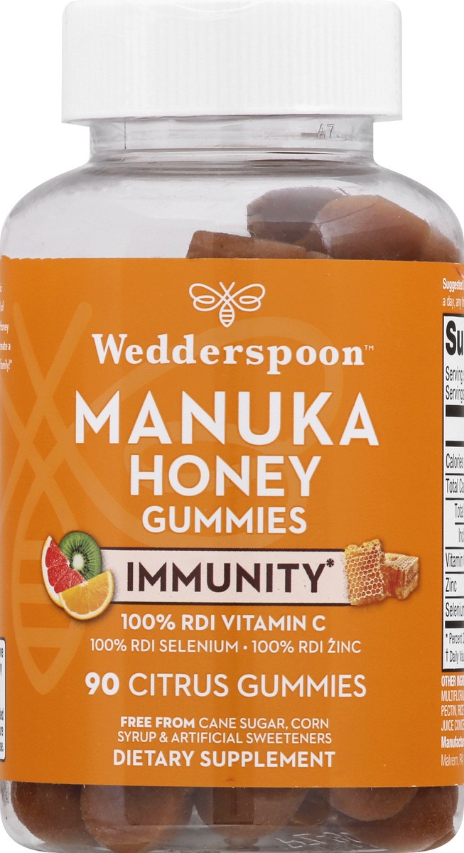 slide 5 of 9, Wedderspoon Manuka Gummies Citrus, 90 ct