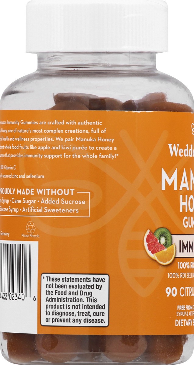 slide 3 of 9, Wedderspoon Manuka Gummies Citrus, 90 ct