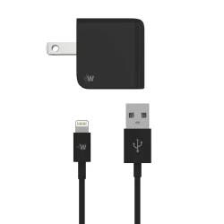 Just Wireless 2.4A/12W 1-Port USB-A Wall Charger with 5' TPU Lightning to USB-A Cable - Black