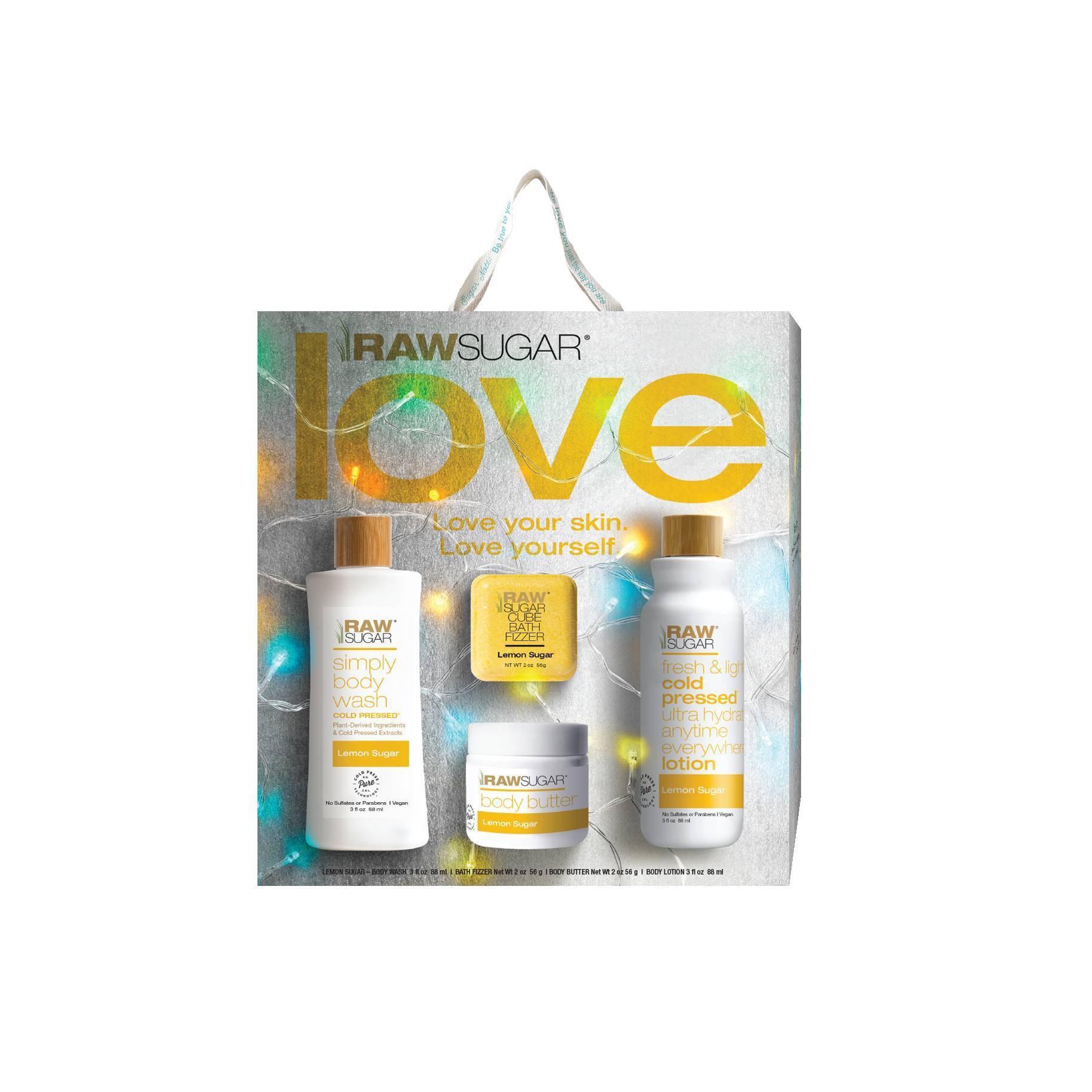 slide 1 of 1, Raw Sugar Lemon Sugar Body Wash Gift Set, 4 ct