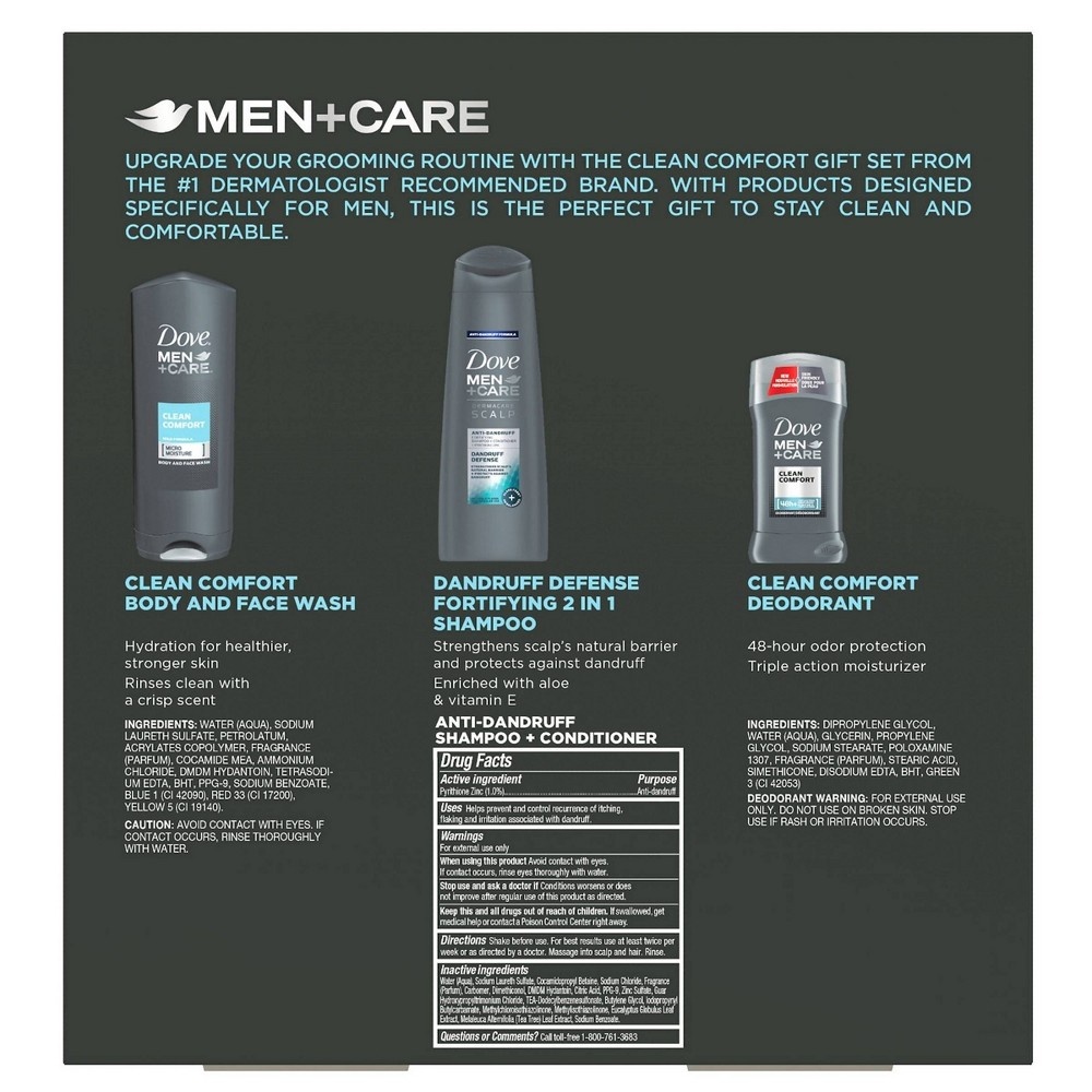 slide 2 of 6, Dove Men + Care Bath and Body Gift Set, 3 ct